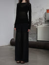INTO THE EAST 25 Autumn/Winter Khaki Gray/Black Knitted Hollow Straight Pants ITE-E1DGSS021BL20PT-HEI Black (E1DGSS027CM20PT)